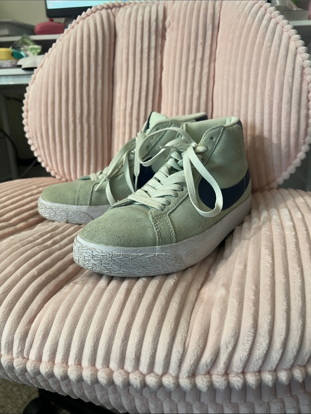 Nike Suede Light Green Blazers Sneakers